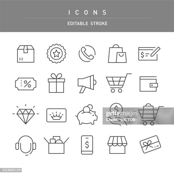 shopping icon - line series - diamond shaped stock illustrations