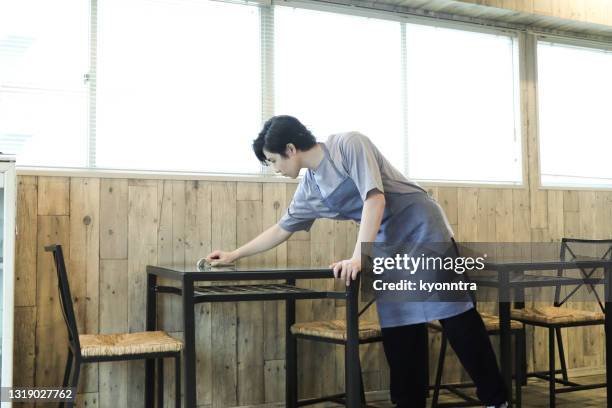 young asian man working at cafe and bar - summer job stock pictures, royalty-free photos & images