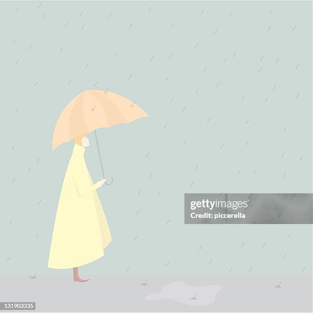 under the rain - liquid puddle stock illustrations
