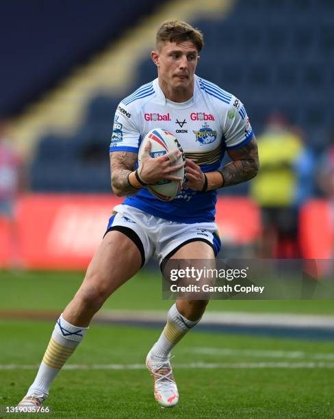 Liam Sutcliffe of Leeds during the Betfred Super League match between Leeds Rhinos and Wakefield Trinity at Emerald Headingley Stadium on May 14,...