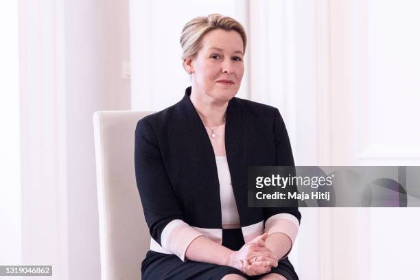Outgoing Families Minister Franziska Giffey attends her decommission following resignation yesterday on May 20, 2021 in Berlin, Germany. Giffey, a...