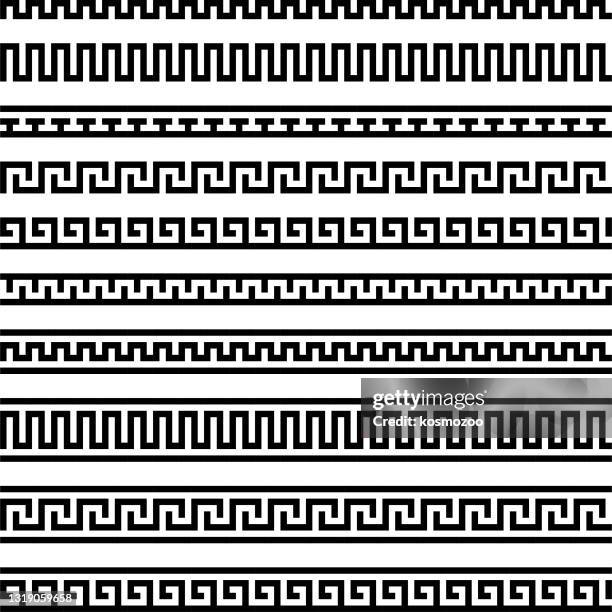 ilustraciones, imágenes clip art, dibujos animados e iconos de stock de ornamento fronterizo griego - cultura griega