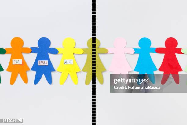 separated named girls - friendly rivalry stock illustrations