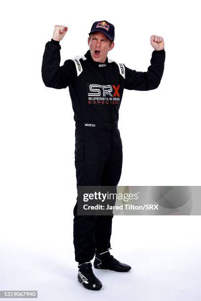 Driver Scott Speed poses for a photo during the Superstar Racing Experience portrait shoot on April 19, 2021 in Charlotte, North Carolina.