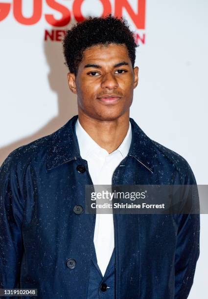 Marcus Rashford attends the "Sir Alex Ferguson: Never Give In" World Premiere at Old Trafford on May 20, 2021 in Manchester, England.