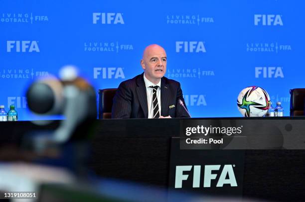 President Gianni Infantino during the 71st FIFA Virtual Congress & Council meeting at the Home of FIFA on May 20, 2021 in Zurich, Switzerland.