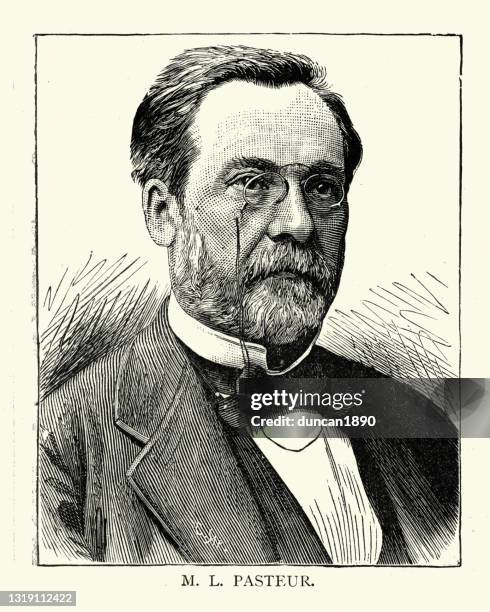 ilustraciones, imágenes clip art, dibujos animados e iconos de stock de louis pasteur, químico y microbiólogo francés conocido por sus descubrimientos de los principios de vacunación, fermentación microbiana y pasteurización - microbiologist