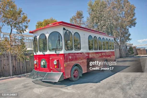 livermore trolley for wine visitors - livermore stock pictures, royalty-free photos & images