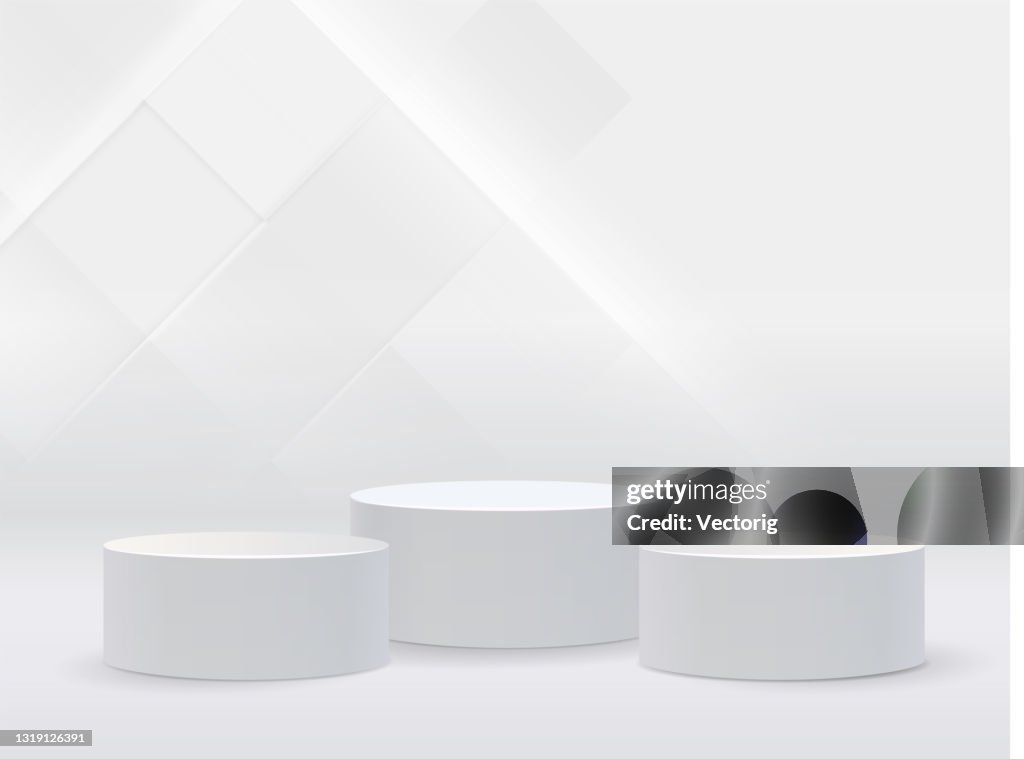 Studio background with realistic podium spotlight