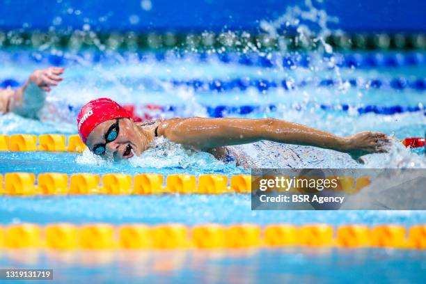 Boglarka Kapas of Hungary competing at the Women 200m Butterfly Final during the LEN European Aquatics Championships Swimming at Duna Arena on May...