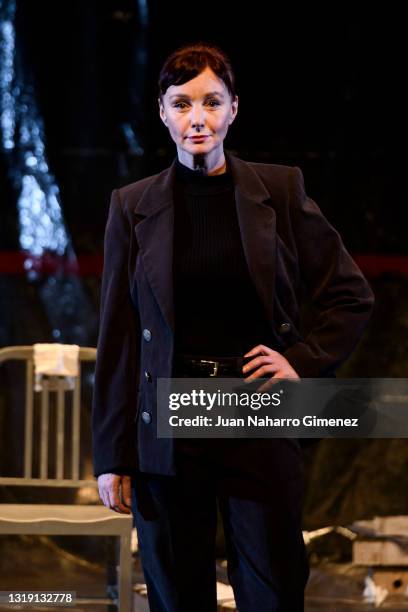 Manuela Paso poses on stage during 'El Hombre Almohada' at Teatros del Canal on May 20, 2021 in Madrid, Spain.
