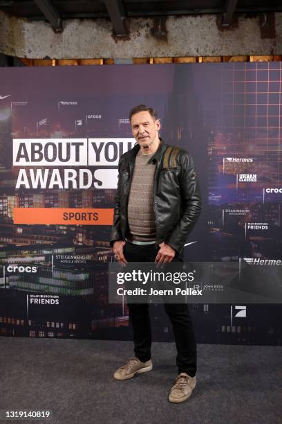 Ralf Möller poses at the ABOUT YOU Awards 2021 at the 'Sports-Hub' in Hamburg on May 20, 2021 in Hamburg, Germany.