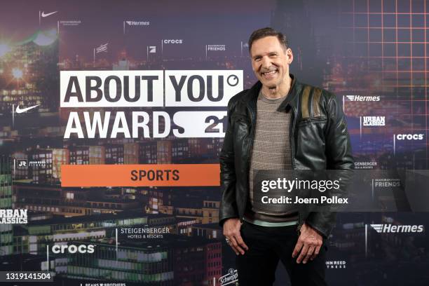 Ralf Möller poses at the ABOUT YOU Awards 2021 at the 'Sports-Hub' in Hamburg on May 20, 2021 in Hamburg, Germany.