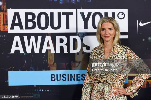 Nominee Lea-Sophie Cramer poses at the ABOUT YOU Awards 2021 at the 'Business-Hub' in Munich on May 20, 2021 in Munich, Germany.