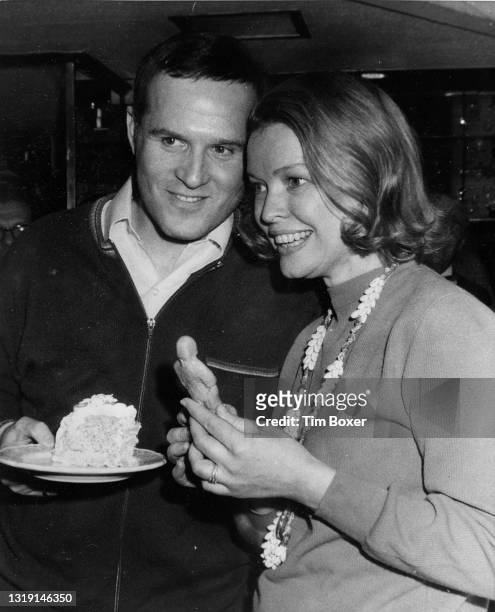 Charles Grodin and Ellen Burstyn, stars of Same Time Next Year on Broadway, at an Oscar party on April 9 at Scandia restaurant in New York, NY..