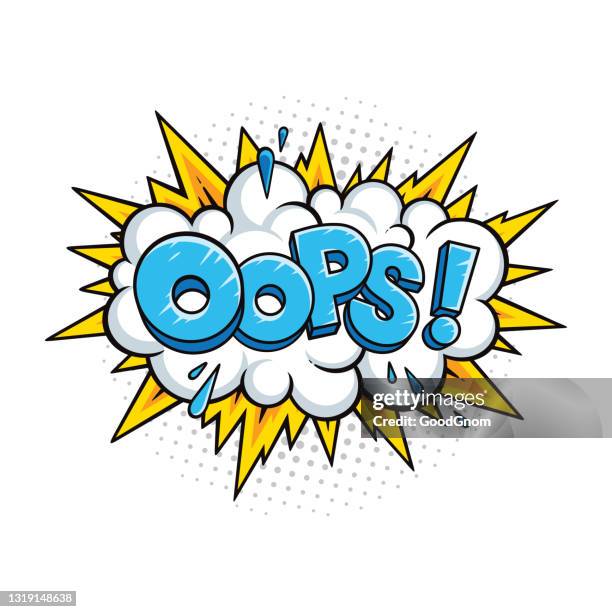 oops! vektor-comic-sprachblaseneffekt. - einzelwort stock-grafiken, -clipart, -cartoons und -symbole