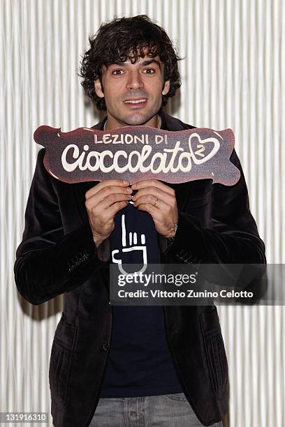 Actor Luca Argentero attends 'Lezioni Di Cioccolato 2' Milan photocall held at Terrazza Martini on November 8, 2011 in Milan, Italy.