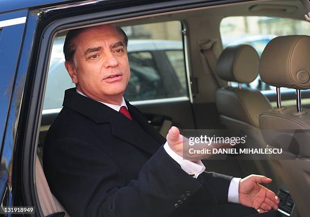 Paul Philippe de Hohenzollern adress to media after he leaves Romania's supreme court in Bucharest, on November 8, 2011. Romania's supreme court on...