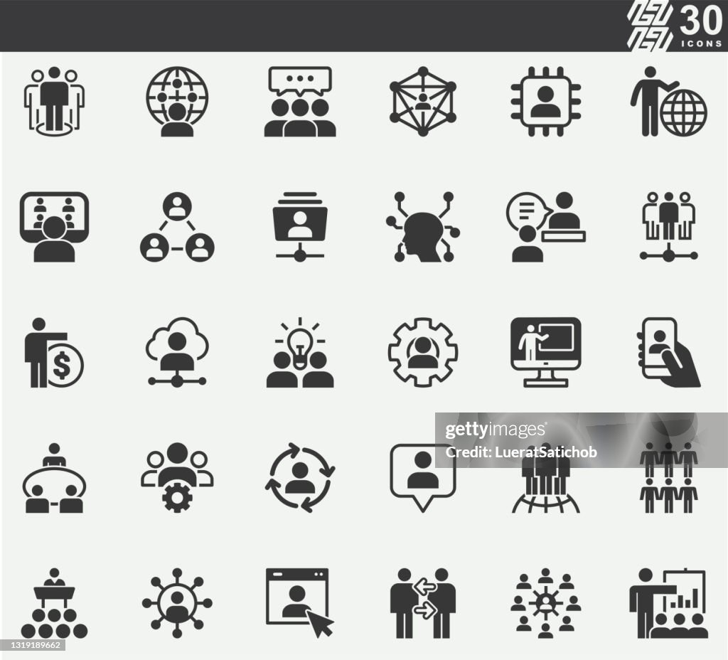 Business,Human Network Silhouette Icons