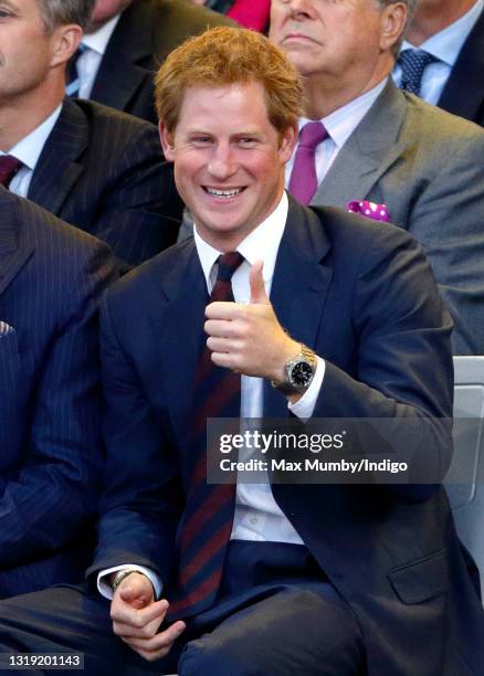 Prince Harry attends the Opening Ceremony of the Invictus Games at the Queen Elizabeth Olympic Park on September 10, 2014 in London, England. (Photo...