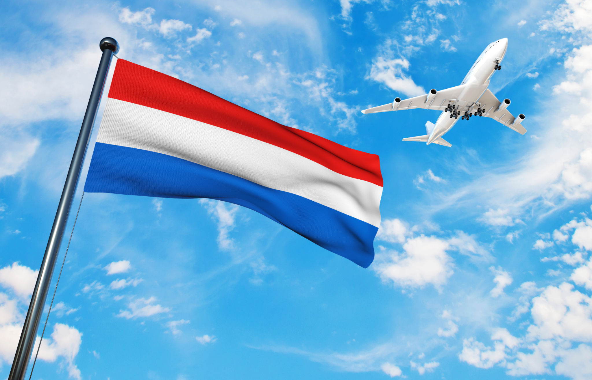 Luxembourg Flag With Airplane Luxembourg Flag With Airplane