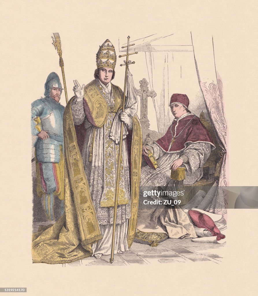 Papal Robe 16th17th Century Catholic Vestments Papal Clothing Handcolored Woodcut ...