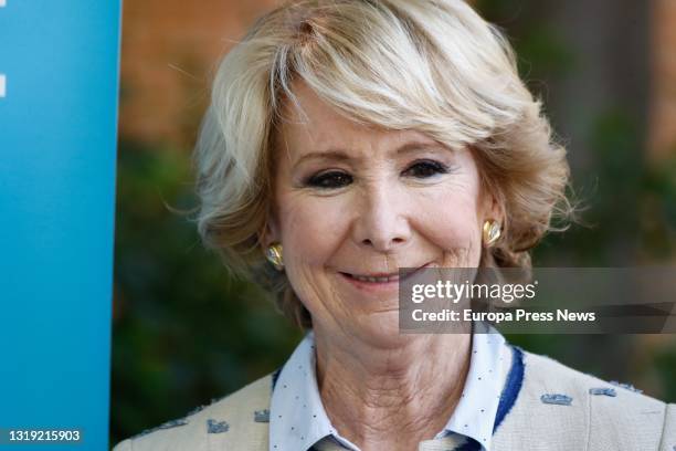 The former president of the Community of Madrid Esperanza Aguirre attends the presentation of her new book, 'Sin complejos', at the Municipal Library...