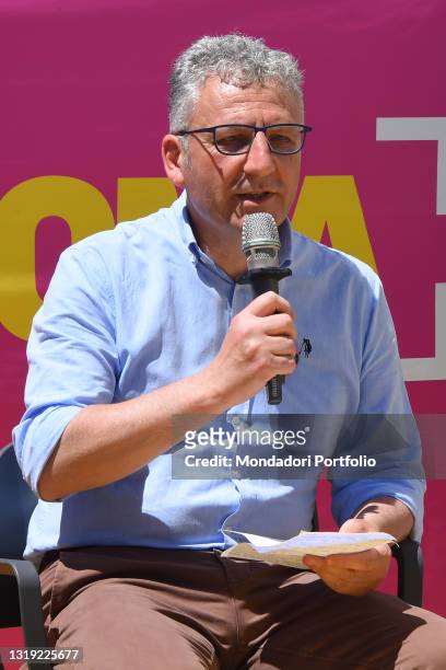 Massimiliano Smeriglio during the press conference to present the candidacy of the center-left for the position of Mayor of Rome of Imma Battaglia....