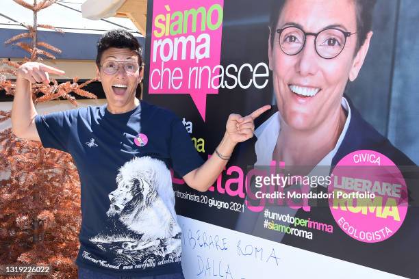 The entrepreneur and activist Imma Battaglia during the press conference to present her candidacy in the center-left primary for the position of...