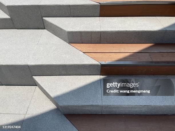 red and gray steps - steintreppe stock-fotos und bilder