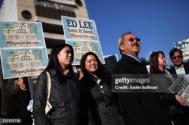 San Francisco mayor Ed Lee walks through Chinatown on November 8, 2011 in San Francisco, California. Candidates for San Francisco mayor are making...