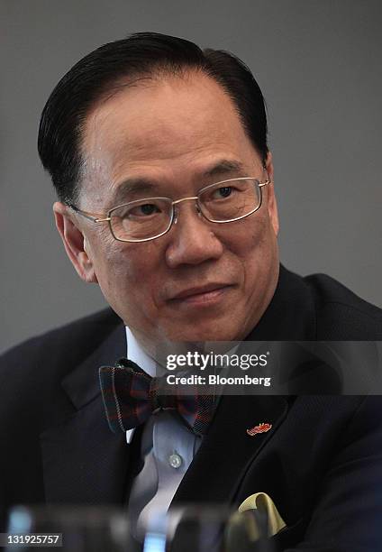 Donald Tsang, Hong Kong's chief executive, listens during an interview in New York, U.S., on Tuesday, Nov. 8, 2011. Tsang said it’s “possible” that...