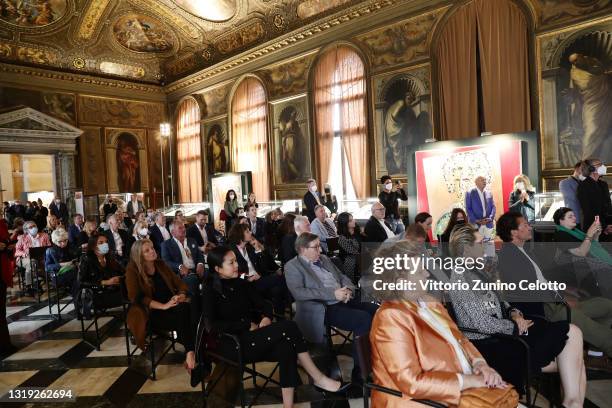 General view of the exhibition opening "Leonismo" by artist Leon Loewentraut on May 21, 2021 in Venice, Italy. In the library, directly on St. Mark's...