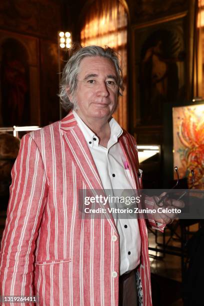 Kevin Clarke attends the exhibition opening "Leonismo" by artist Leon Loewentraut on May 21, 2021 in Venice, Italy. In the library, directly on St....