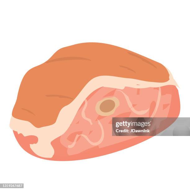 butcher shop pork shoulder icon on white background - roast pork shoulder stock illustrations