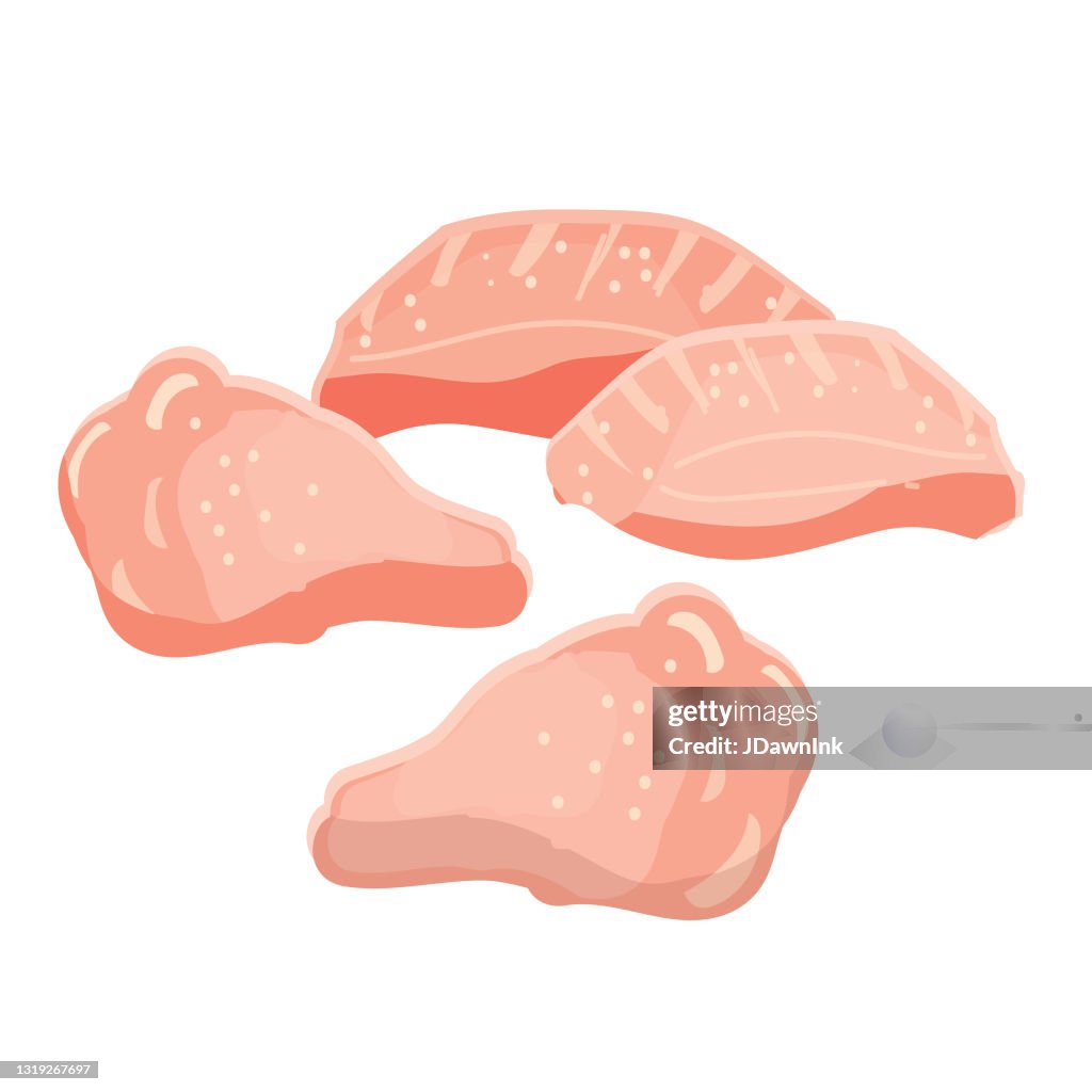 Butcher shop split chicken wings icon on white background