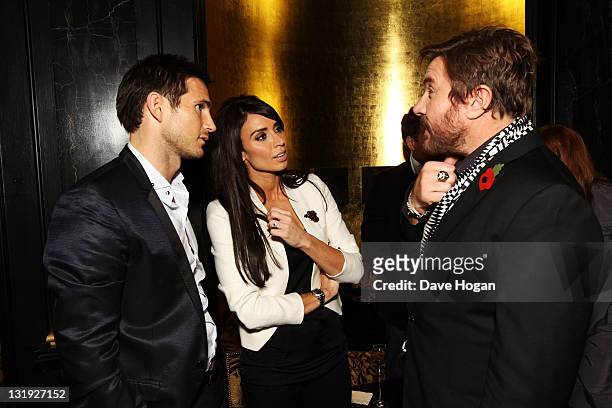 Frank Lampard, Christine Bleakley and Simon Le Bon attend the video launch of Duran Duran 'Girl Panic!' at The Savoy Hotel on November 8, 2011 in...