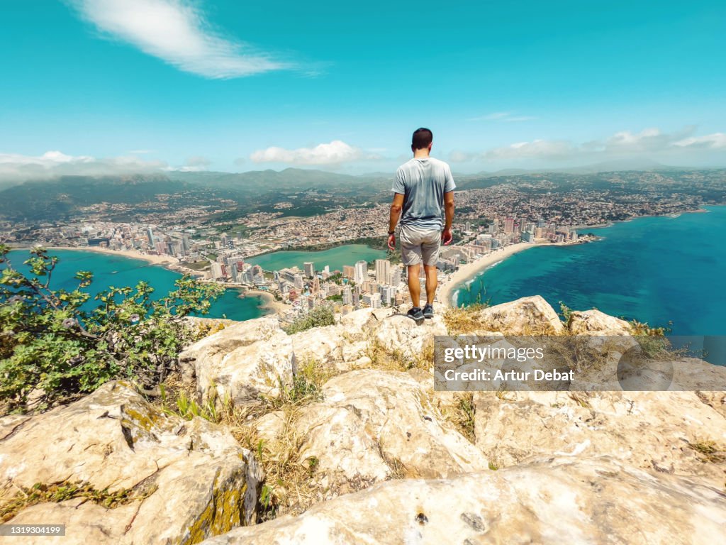Stunning view of the Costa Blanca in Spain from top of a mountain. Vistas increibles de Calpe desde el Peñon de Ifac.