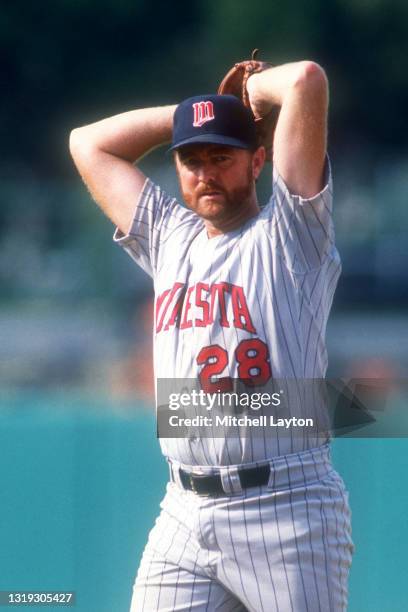 Burt Blyleven of the Minnesota Twins pitches during a baseball game against the Baltimore Orioles on July 16, 1988 at Memorial Stadium in Baltimore,...