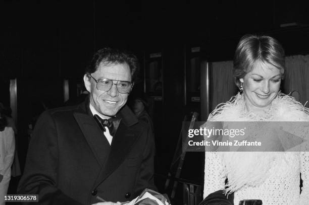 American show business impresario Sid Luft and his daughter, American actress and singer Lorna Luft attend the Friars Club ceremony where Burt...