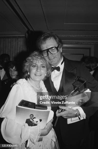 American broadcast journalist Barbara Walters and American actor and comedian Charles Nelson Reilly attend the Friars Club ceremony where Burt...