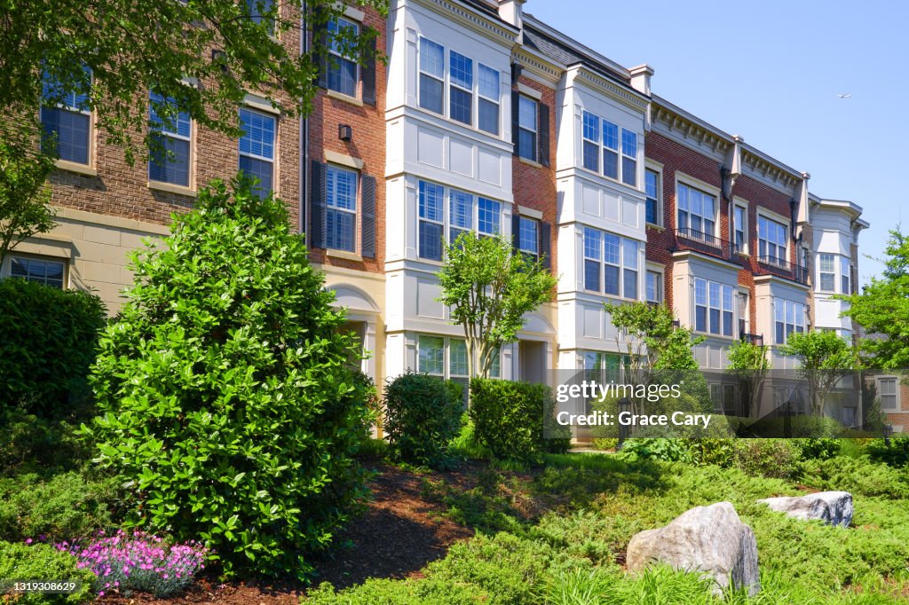 Row of Brick Townhouses