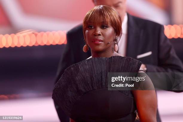 Juror Motsi Mabuse is seen on stage during the 11th show of the 14th season of the television competition "Let's Dance" on May 21, 2021 in Cologne,...