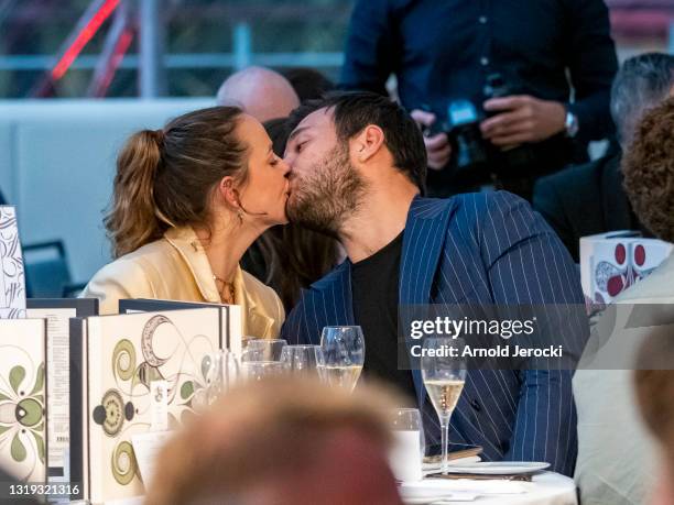 Pauline Ducruet and Maxime Giaccardi attend the Amber Lounge 2021 Fashion Show on May 21, 2021 in Monte-Carlo, Monaco.