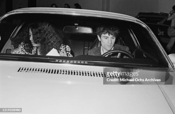 American actress and singer Diahnne Abbott and American actor Robert De Niro arriving for the wrap party for 'Won Ton Ton, the Dog Who Saved...