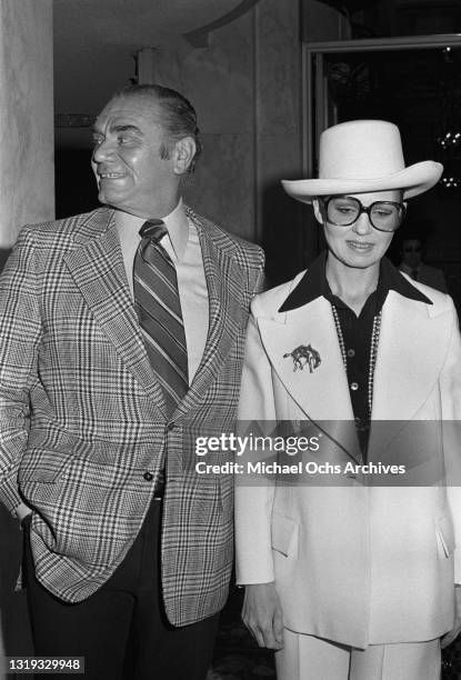 American actor Ernest Borgnine and his wife, Norwegian-American businesswoman Tova Traesnaes Borgnine attend a celebration remembering film producer...