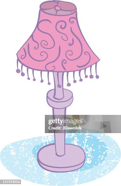 pink and purple table lamp - light fitting stock illustrations