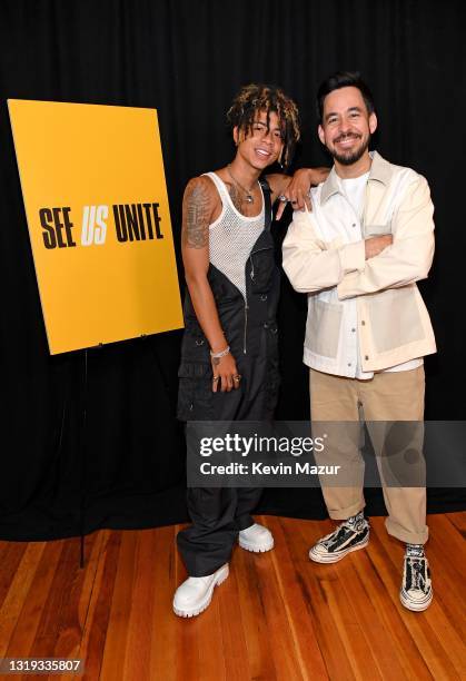 In this image released on May 21 iann dior and Mike Shinoda attend the “See Us Unite for Change - The Asian American Foundation in service of the...