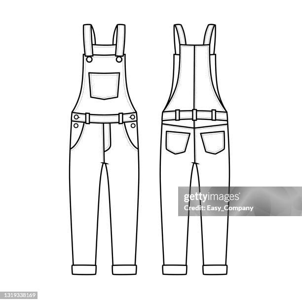 illustrations, cliparts, dessins animés et icônes de illustration vectorielle des isolées sur le fond blanc. concept de costumes et accessoires de vêtement. personnages de dessin animé. page de coloriage éducation et écoliers, imprimable, activité, feuille de travail, flashcard. - combinaison blanche