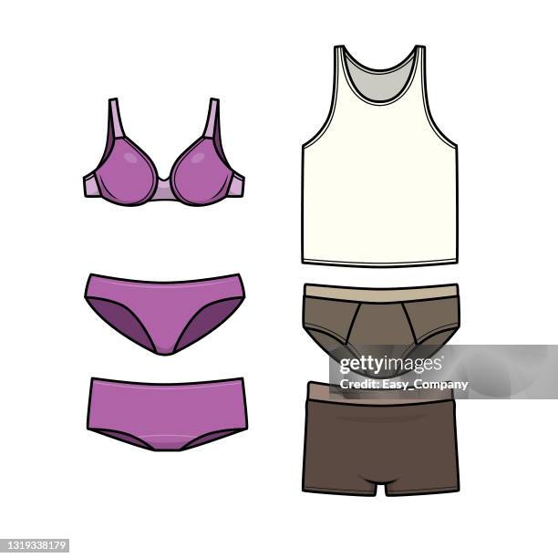 stockillustraties, clipart, cartoons en iconen met vectorillustratie van ondergoed geïsoleerd op witte achtergrond. kleding kostuums en accessoires conceptd. kleding kostuums en accessoires concept. stripfiguren. onderwijs en schoolkinderen kleurplaat, afdrukbaar, activiteit, werkblad, flashcard. - running shorts